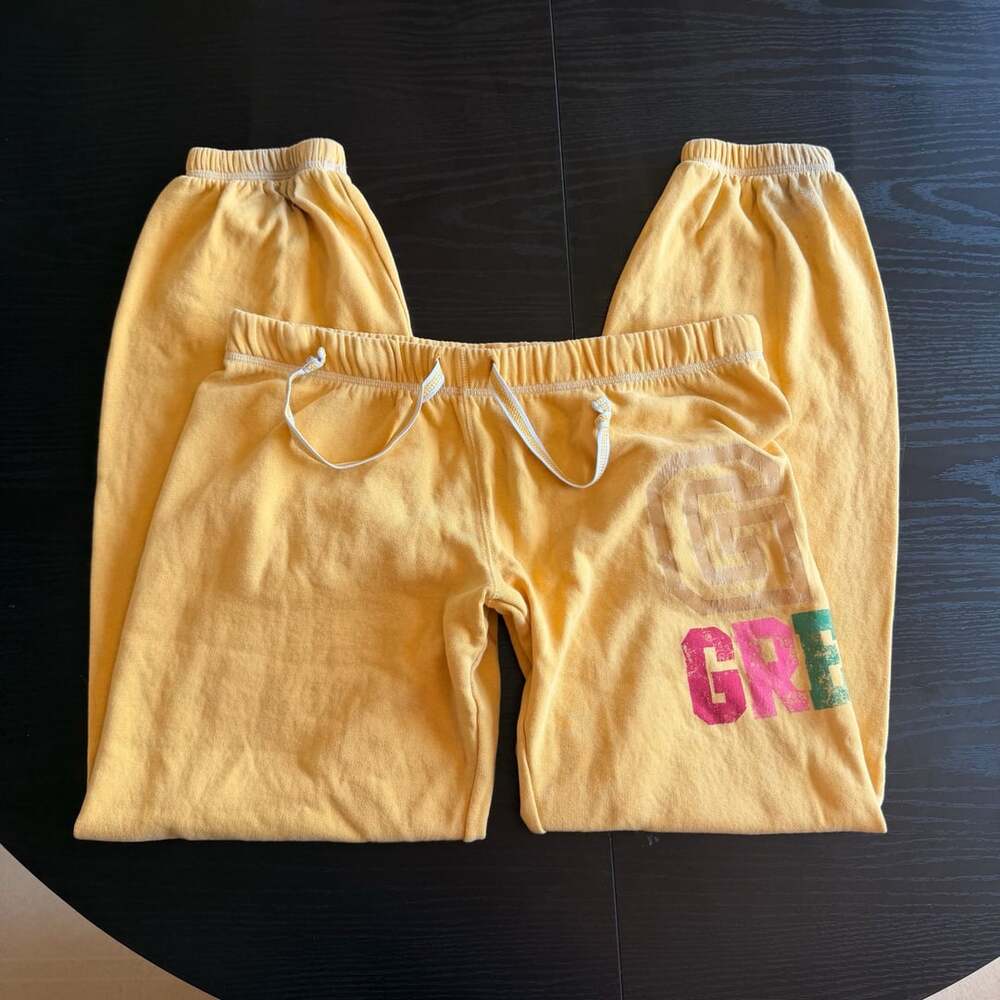 PINK Victoria's Secret Sweatpants Size Small Yellow Go Green